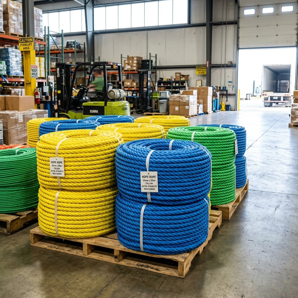 Multi-color PP HDPE rope coils for cargo and marine use